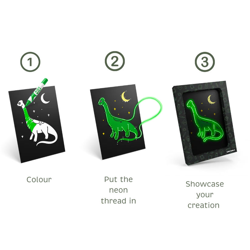 KIDYNEON Kit for Illuminated Wall Decoration - Dino