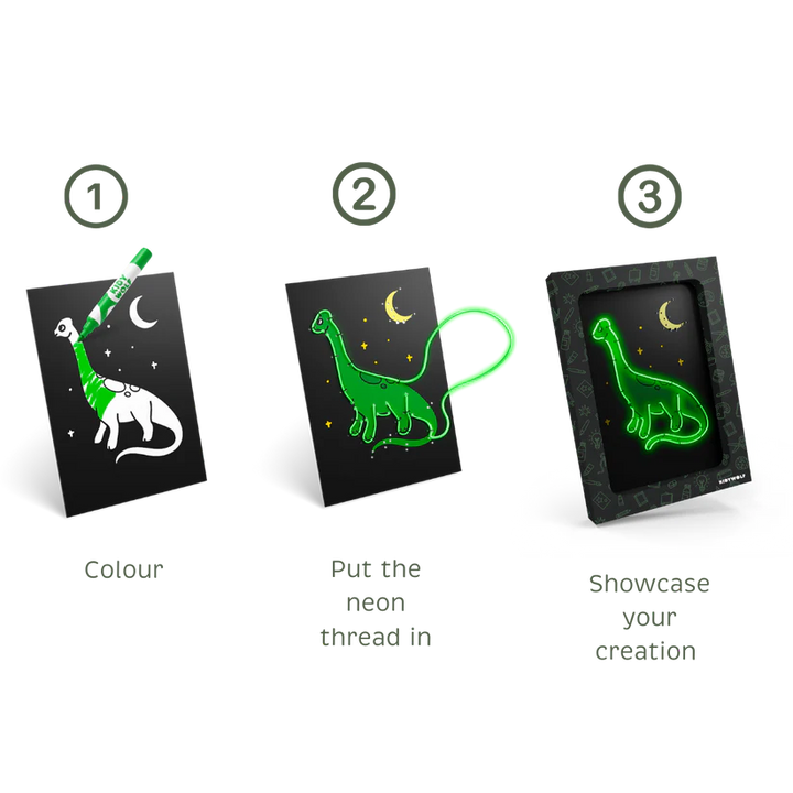 KIDYNEON Kit for Illuminated Wall Decoration - Dino