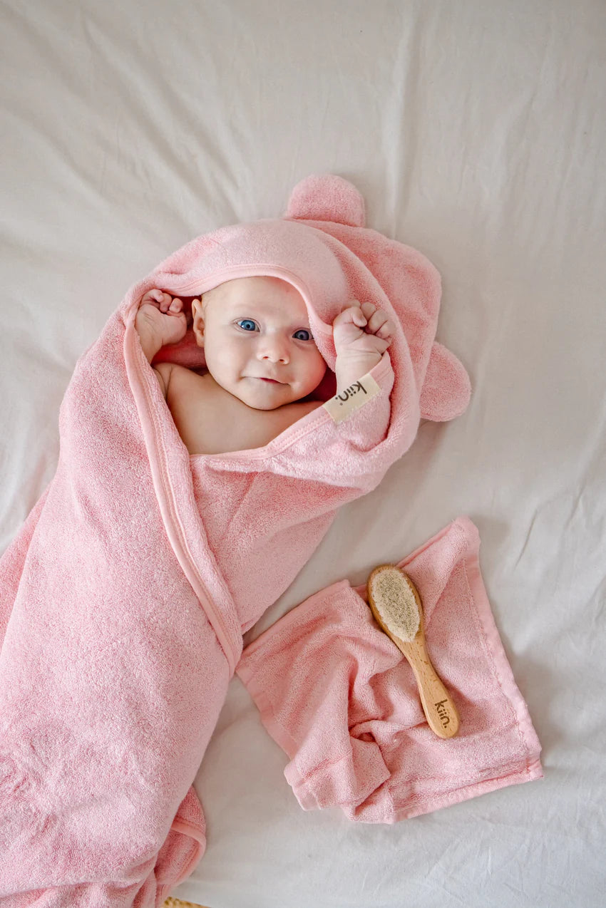 Kiin Bamboo Cotton Hooded Towel - Peony