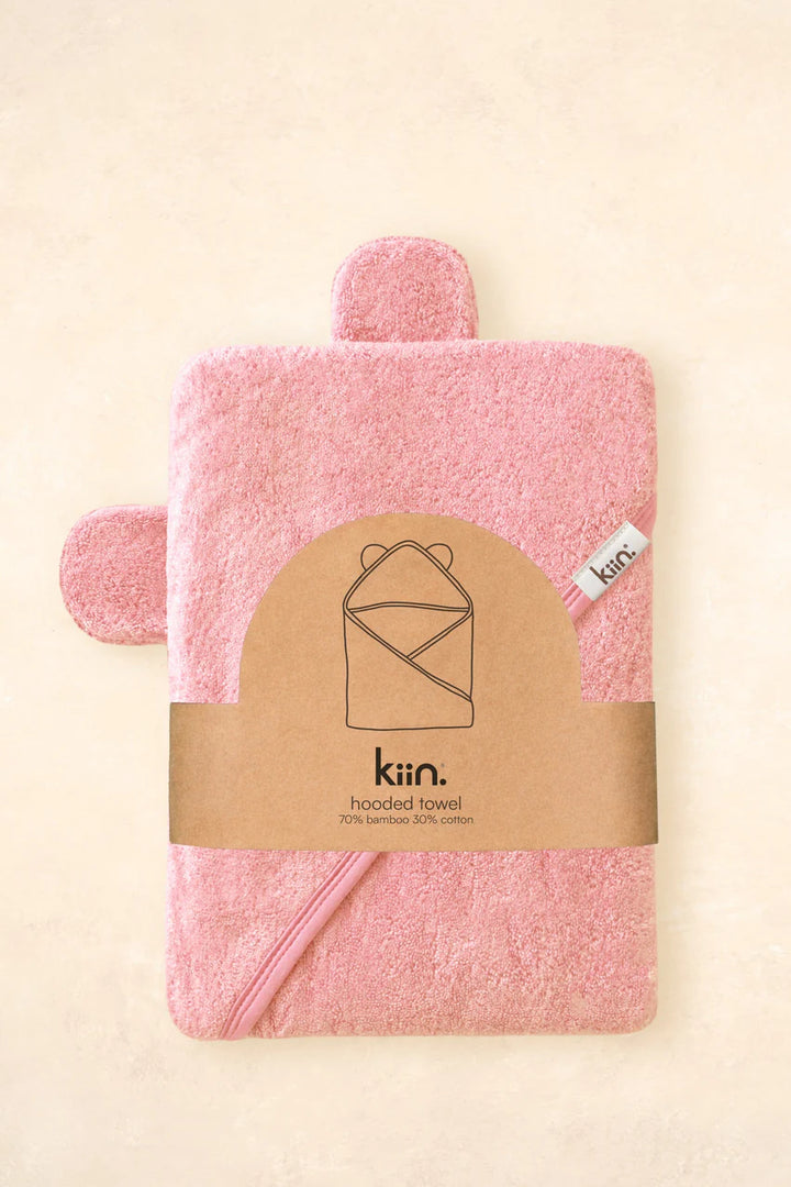 Kiin Bamboo Cotton Hooded Towel - Peony