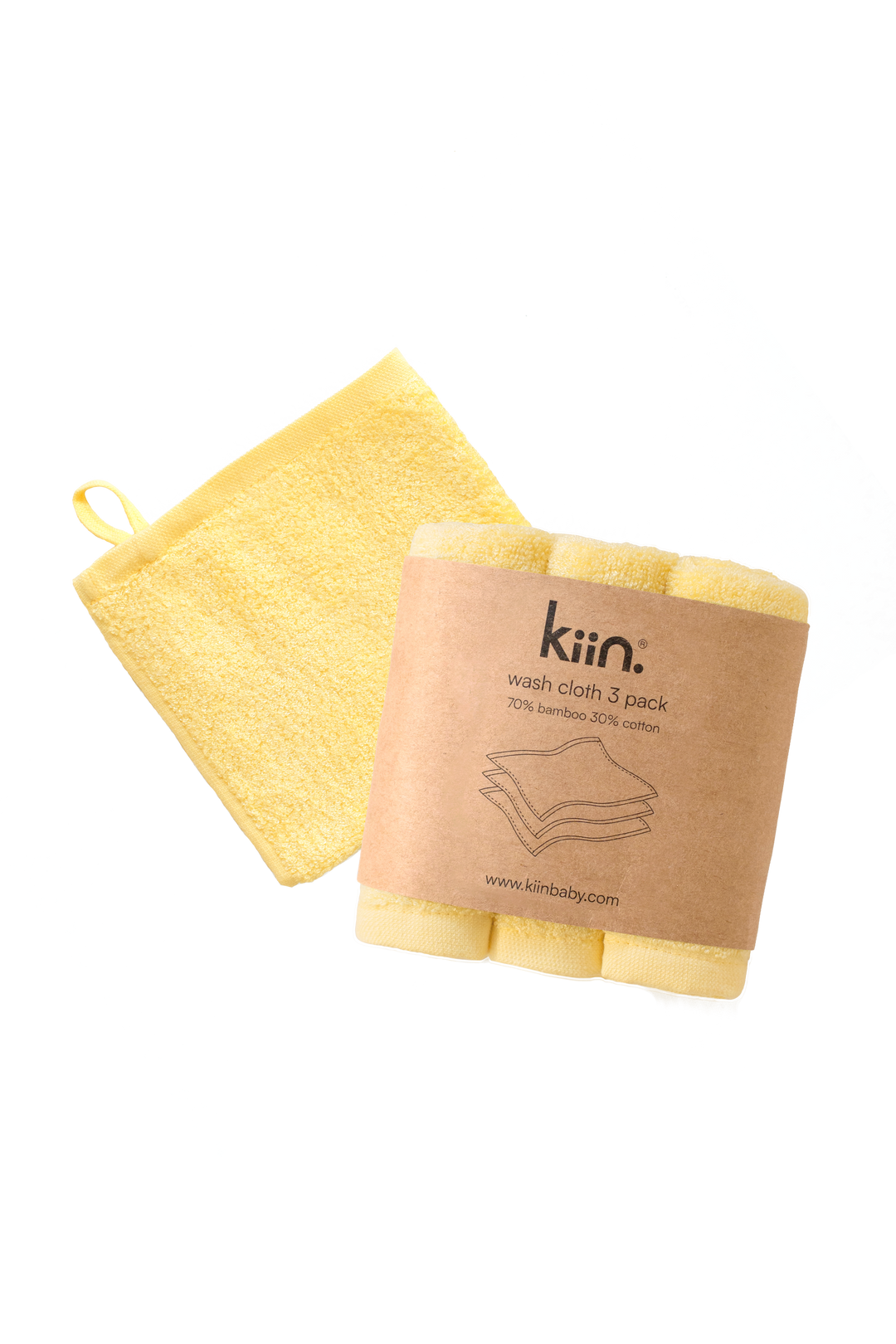 Kiin Bamboo Cotton Wash Cloth 3 Pack