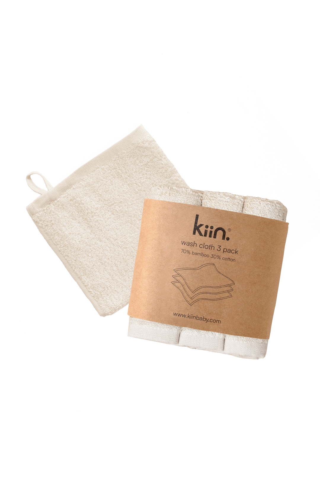 Kiin Bamboo Cotton Wash Cloth 3 Pack