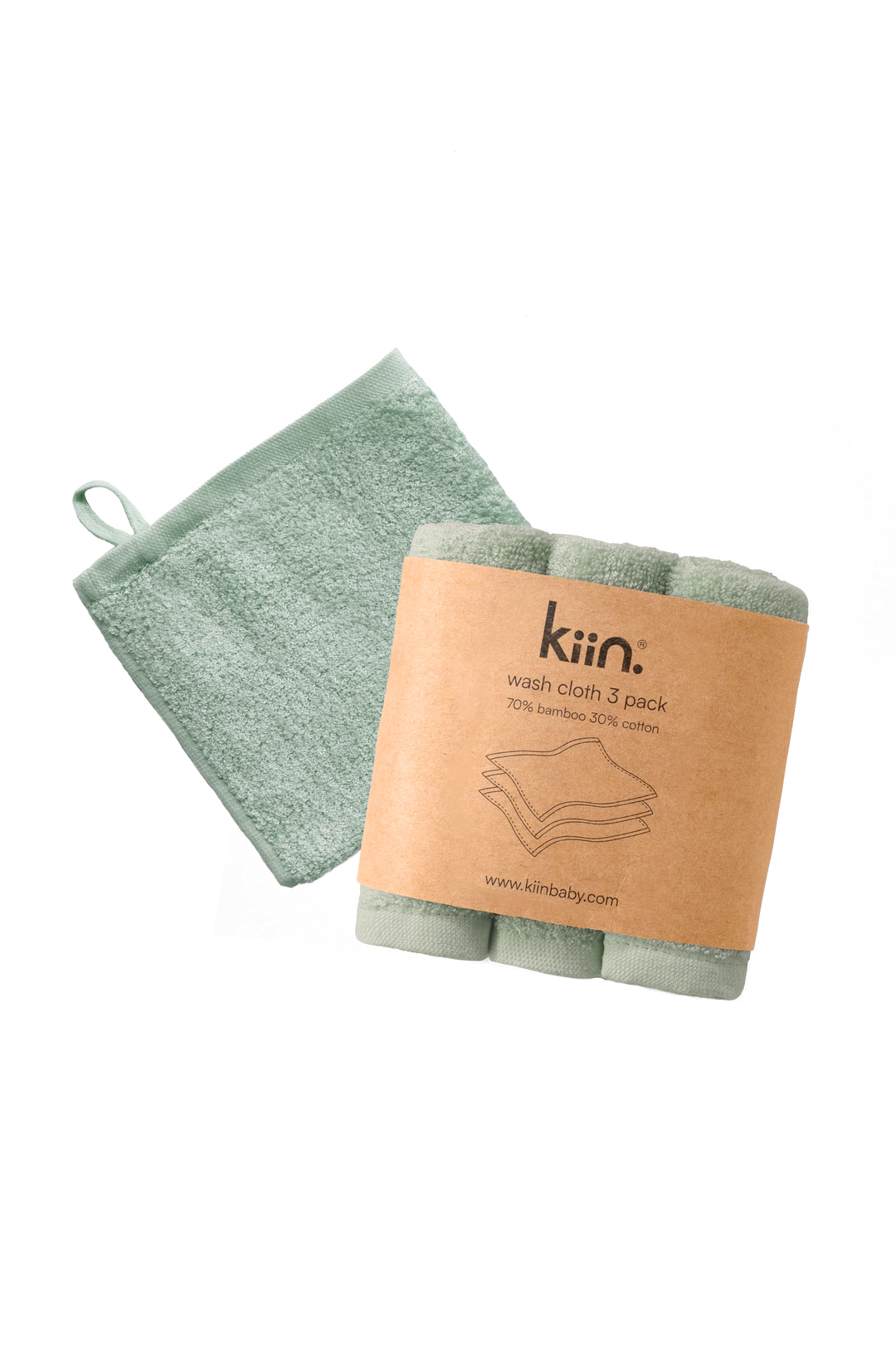 Kiin Bamboo Cotton Wash Cloth 3 Pack