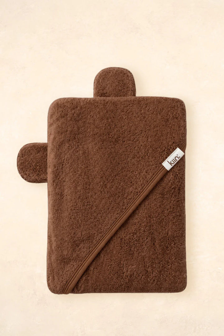 Kiin Bamboo Cotton Hooded Towel - Chocolate