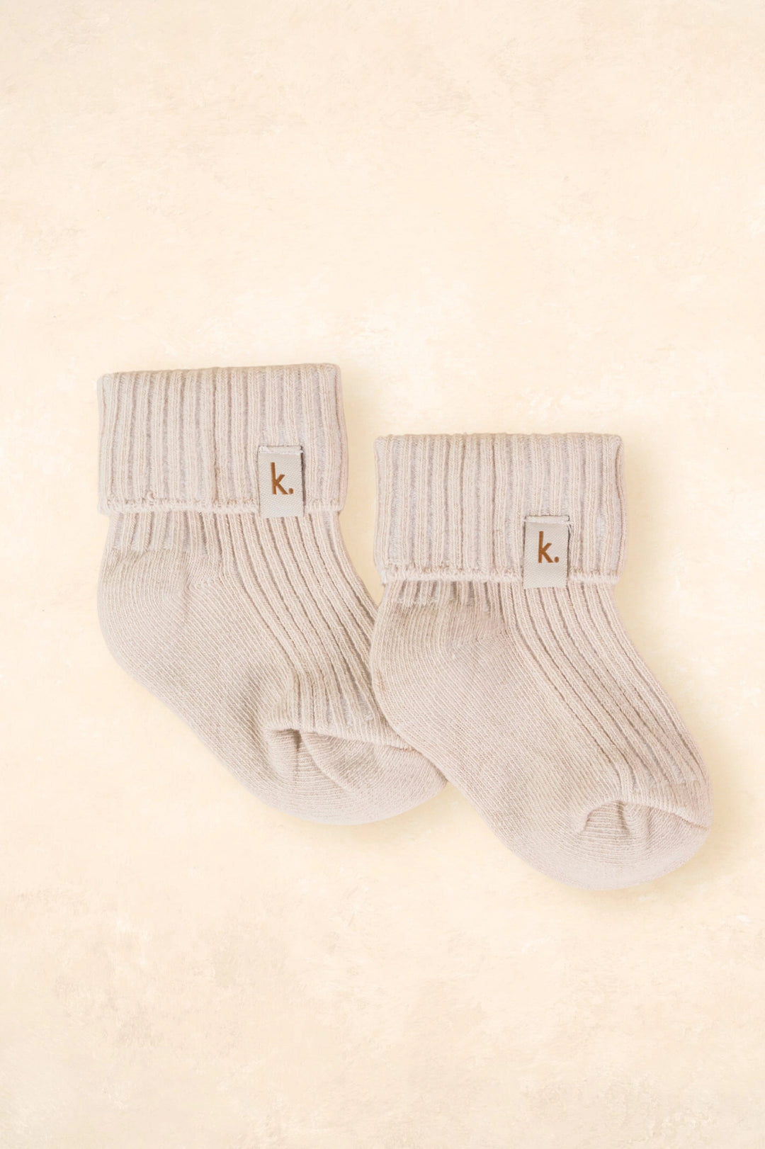 Kiin Cotton Ribbed Baby Socks - Oat