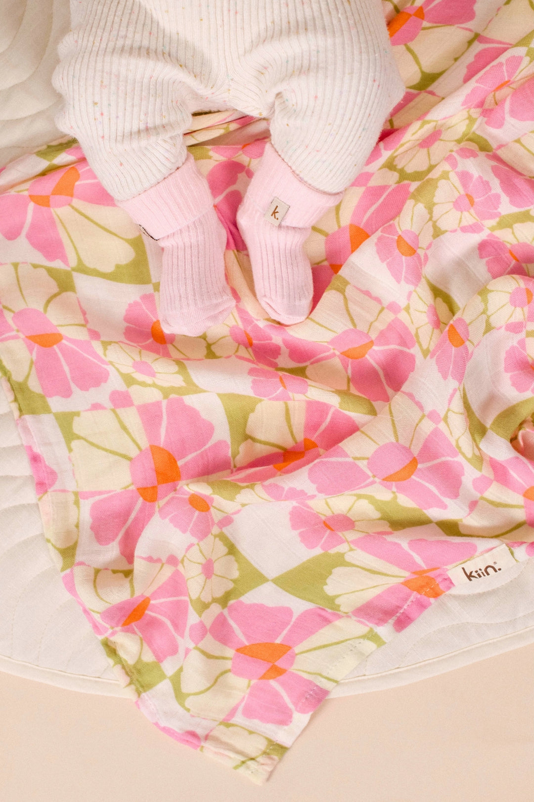 Kiin Organic Bamboo Cotton Muslin Swaddle - Whimsy