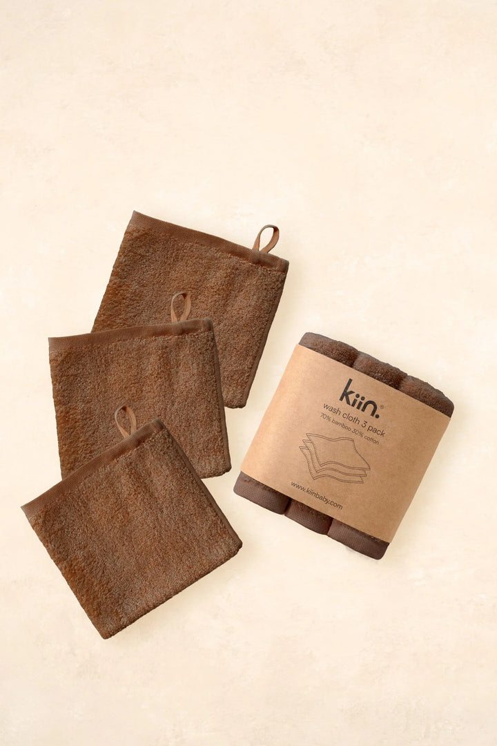Kiin Bamboo Cotton Wash Cloth 3 Pack
