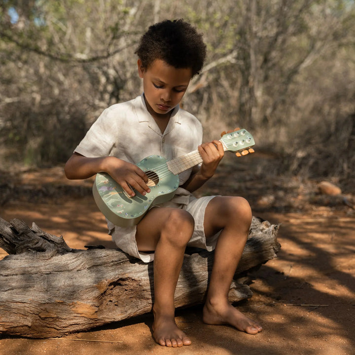 Little Dutch Safari Friends Wooden Guitar - Mint