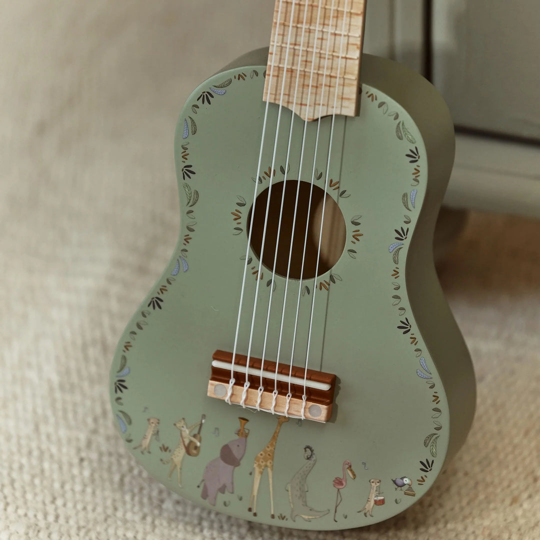 Little Dutch Safari Friends Wooden Guitar - Mint