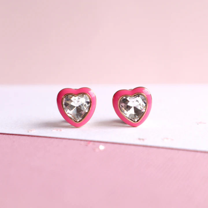 Mon Coco Bling Heart Clip On Earrings