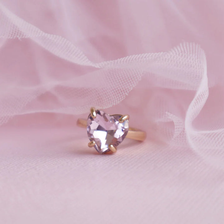 Lauren Hinkley Crystal Heart Ring with Shell Giftbox