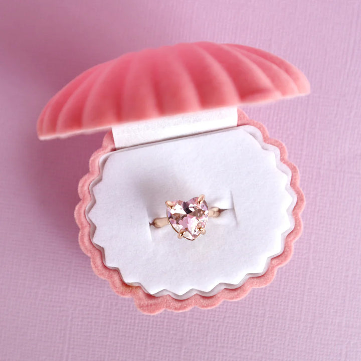 Lauren Hinkley Crystal Heart Ring with Shell Giftbox