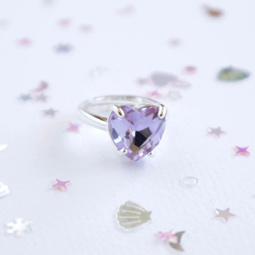 Lauren Hinkley Heart of the Ocean Purple Sparkle Ring with Shell Giftbox