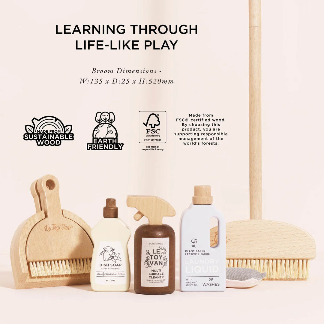 Le Toy Van Wooden Eco-Friendly Cleaning Play Set - 7 Piece