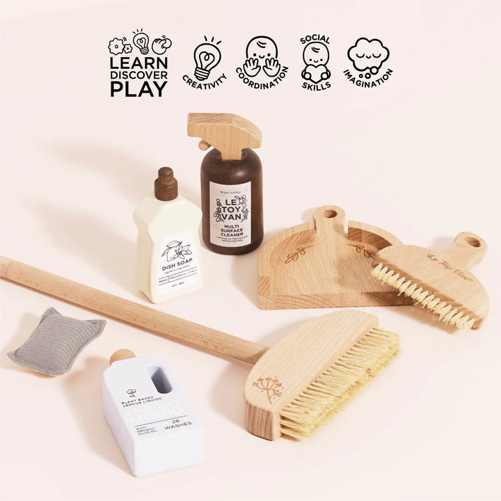 Le Toy Van Wooden Eco-Friendly Cleaning Play Set - 7 Piece