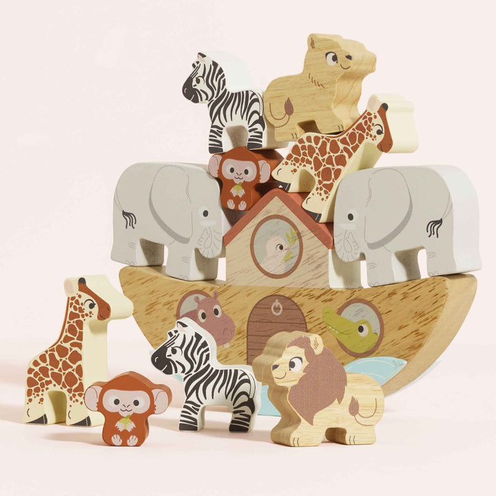 Le Toy Van Wooden Noah's Balancing Ark Animal Stacker