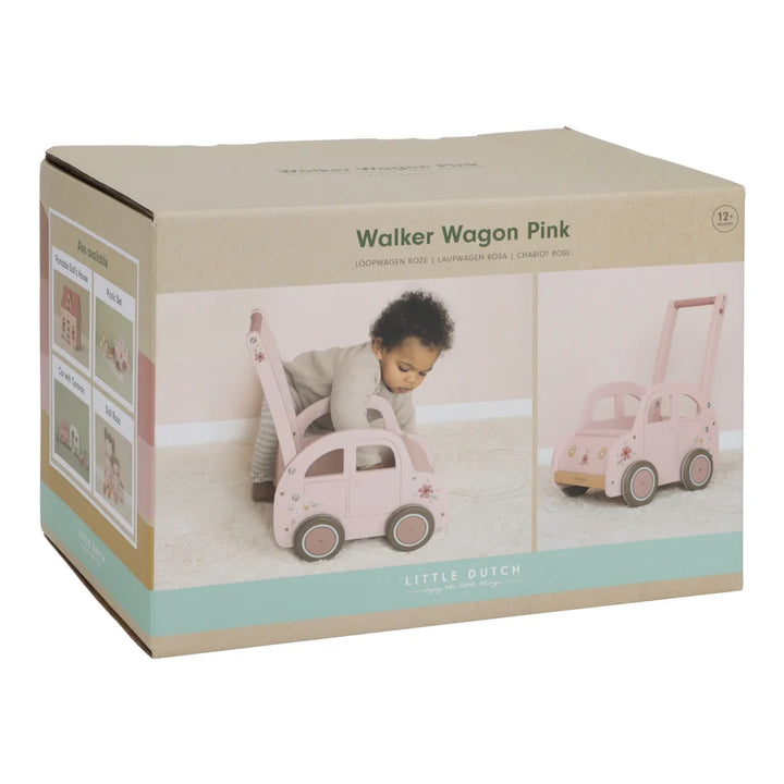 Little Dutch Wooden Baby Walker - Pink