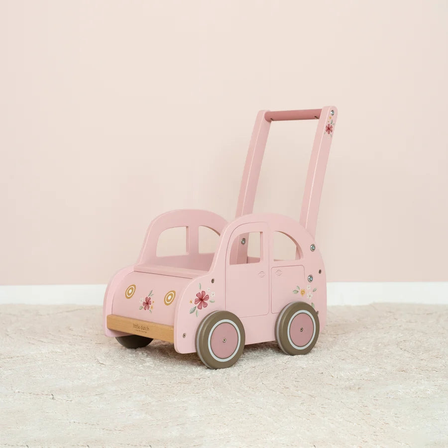 Little Dutch Wooden Baby Walker - Pink