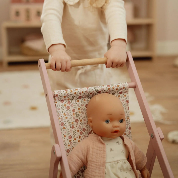 Little Dutch Wooden Pink Doll Stroller