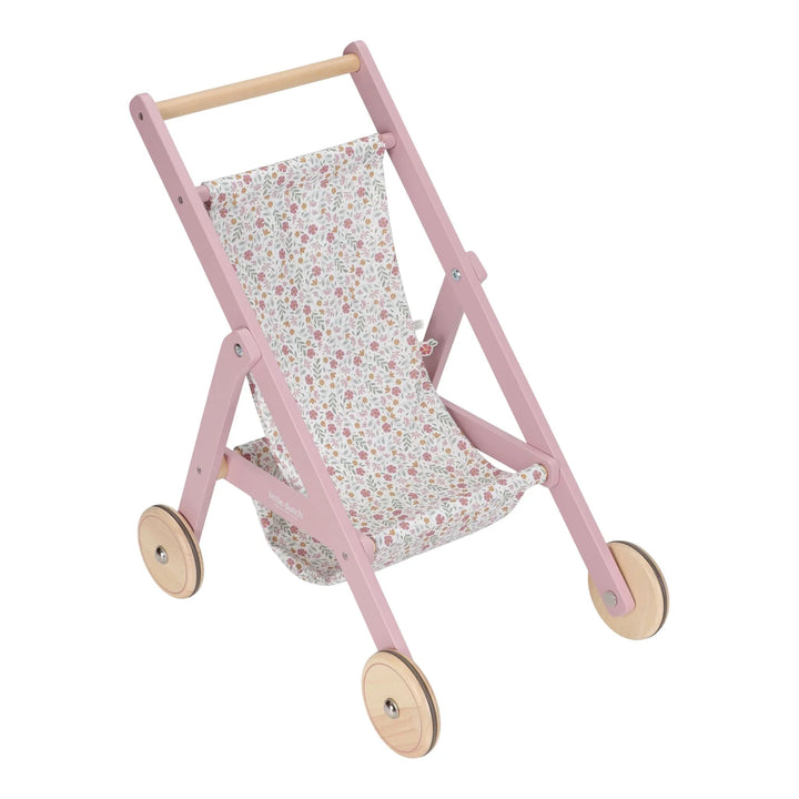 Little Dutch Wooden Pink Doll Stroller