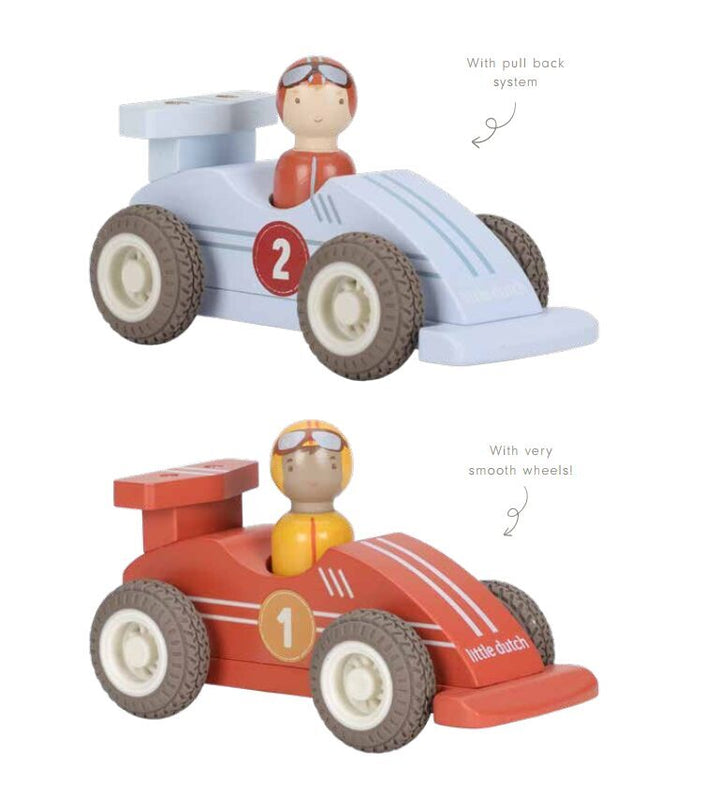 Little Dutch Wooden Pullback Racecars