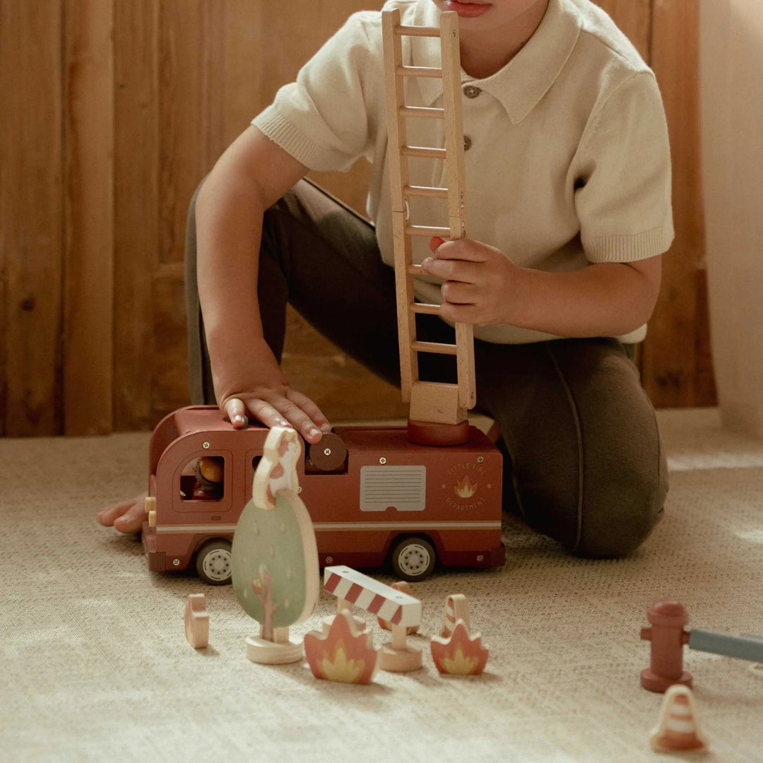 Little Dutch Wooden Fire Truck Set