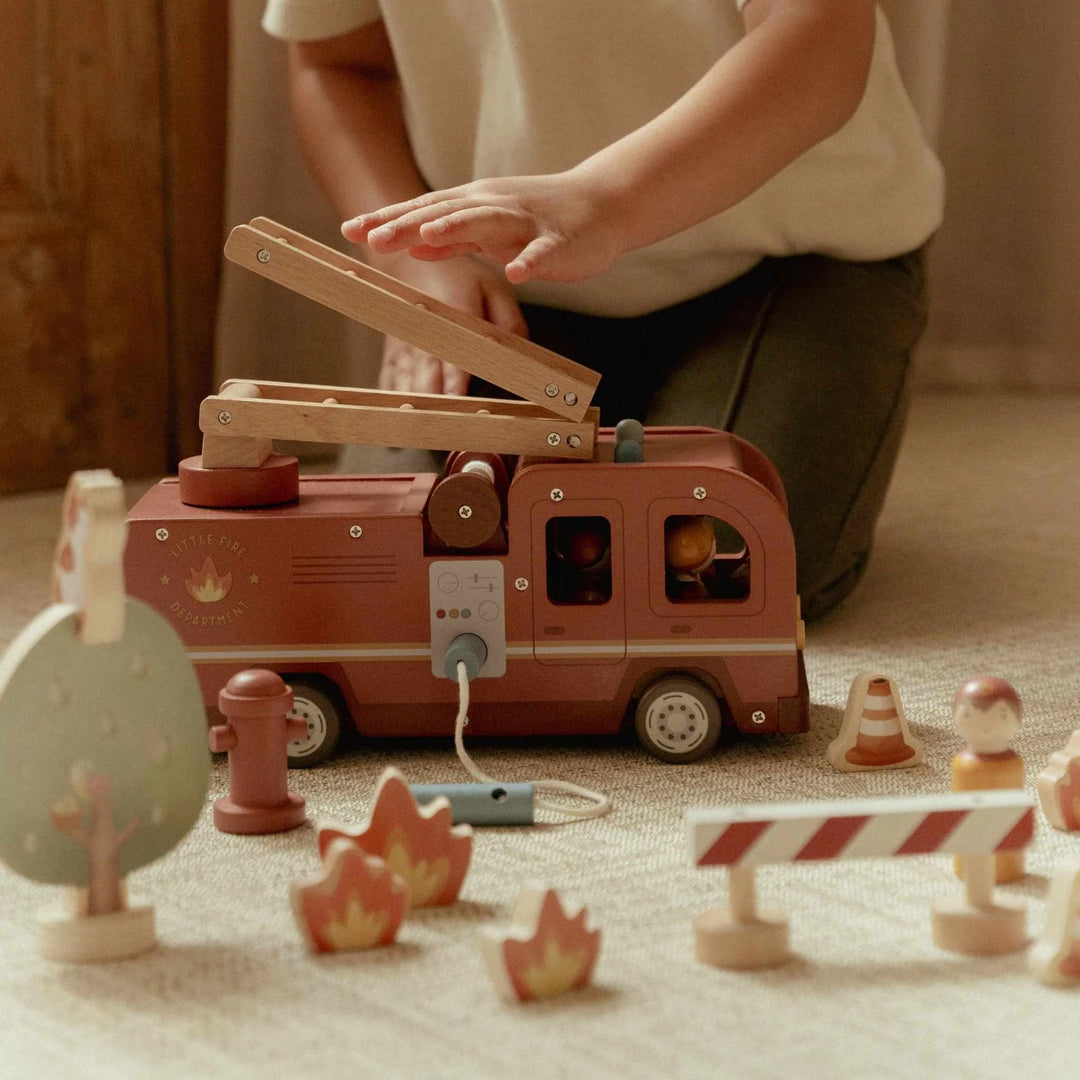 Little Dutch Wooden Fire Truck Set