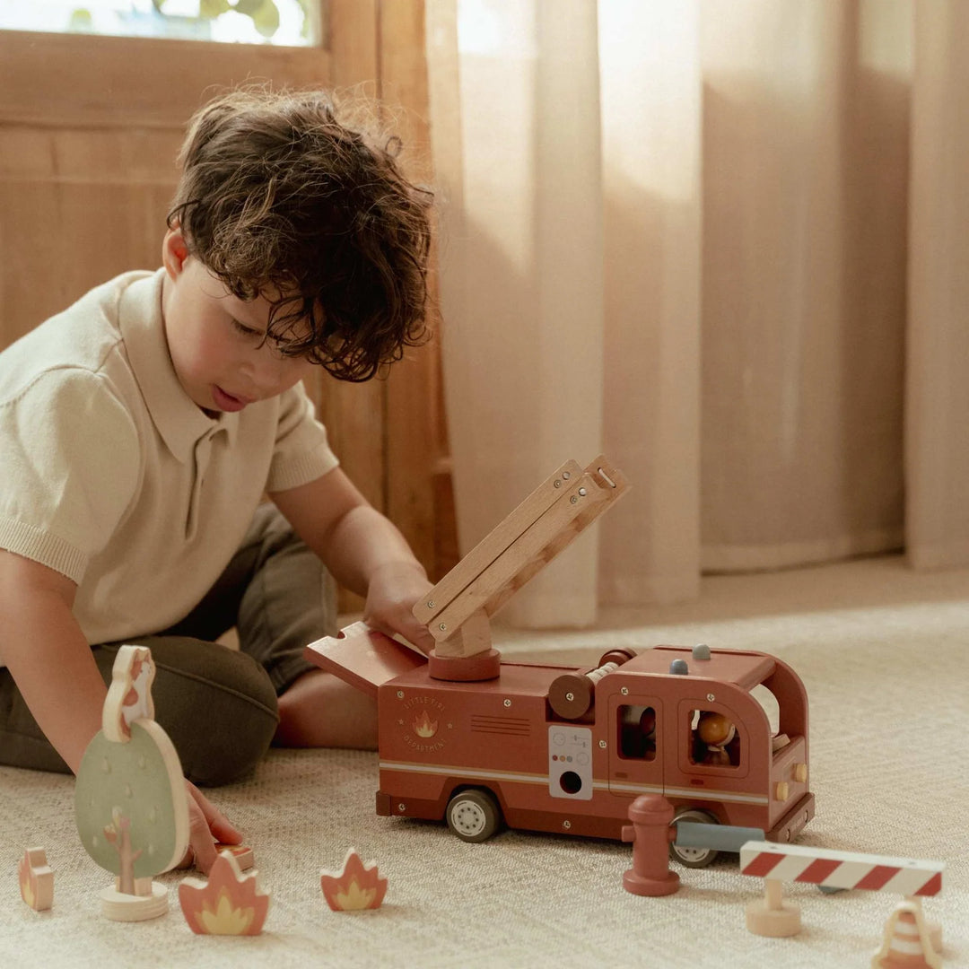 Little Dutch Wooden Fire Truck Set