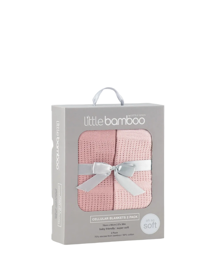 Little Bamboo Baby Cellular Blanket 2 Pack - Dusty Rose