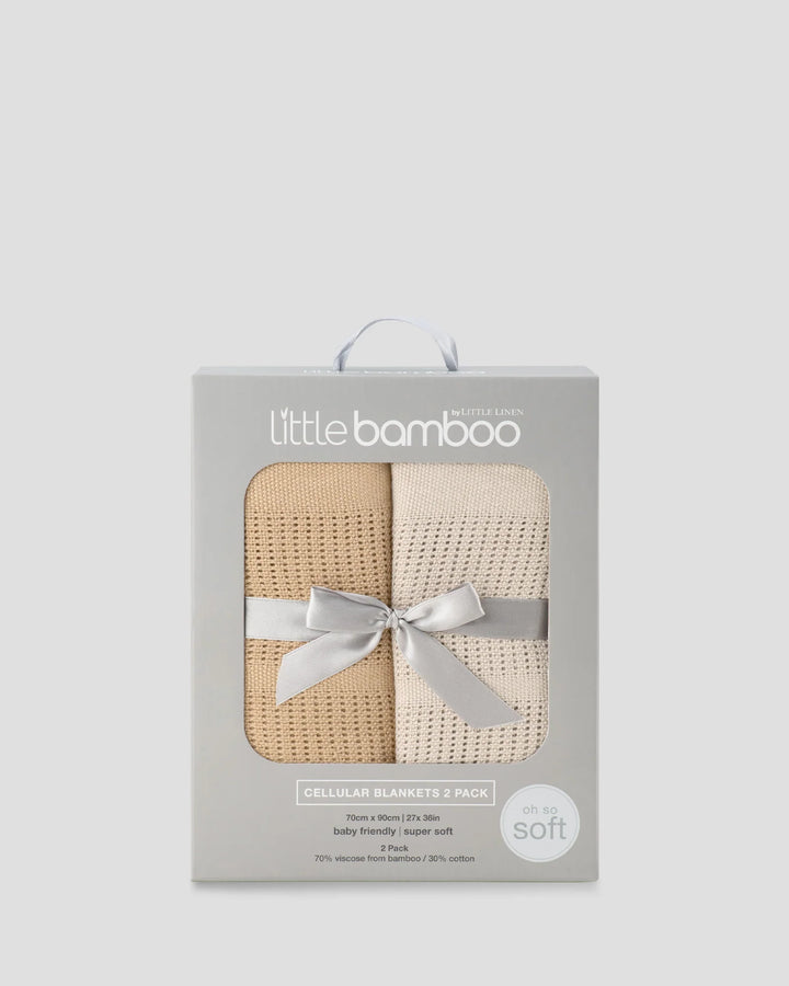 Little Bamboo Baby Cellular Blanket 2 Pack - Iced Coffee