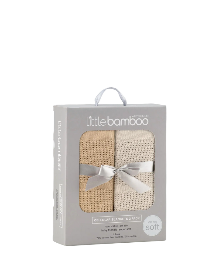 Little Bamboo Baby Cellular Blanket 2 Pack - Iced Coffee