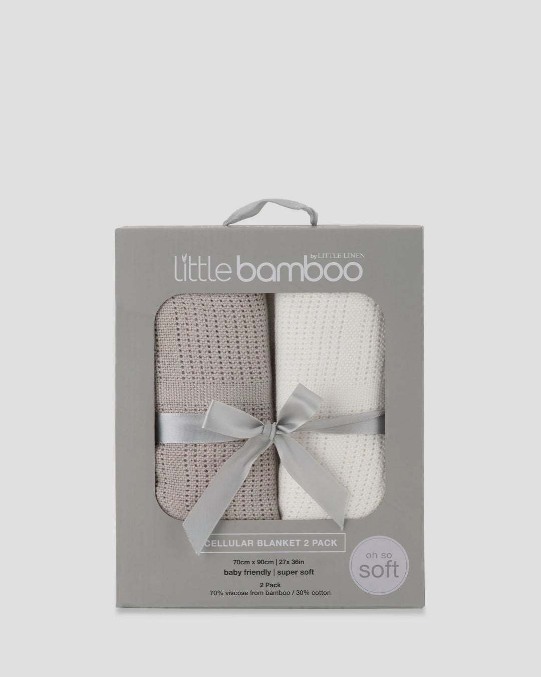 Little Bamboo Baby Cellular Blanket 2 Pack - Stone Grey