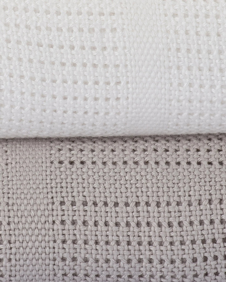 Little Bamboo Baby Cellular Blanket 2 Pack - Stone Grey