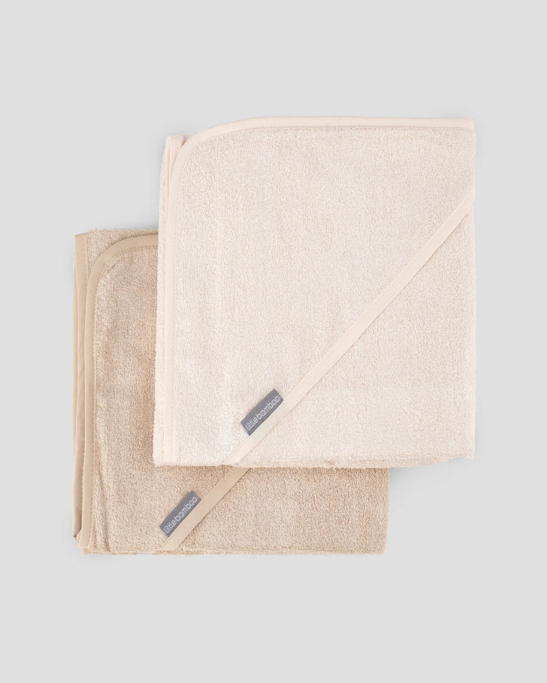 Little Bamboo Baby Hooded Towel 2 Pack - Iced Coffee