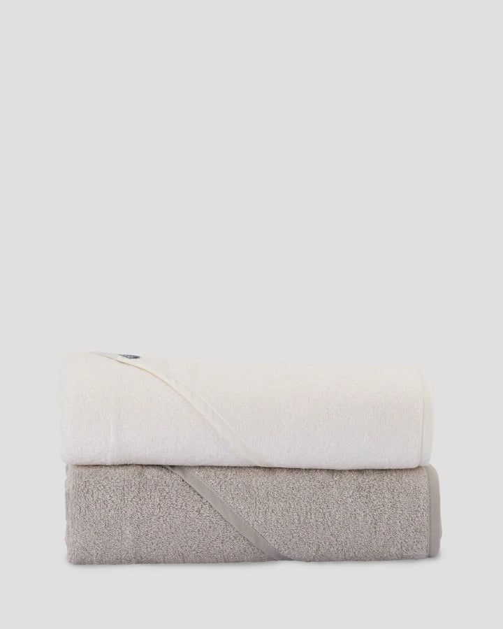 Little Bamboo Baby Hooded Towel 2 Pack - Stone Grey