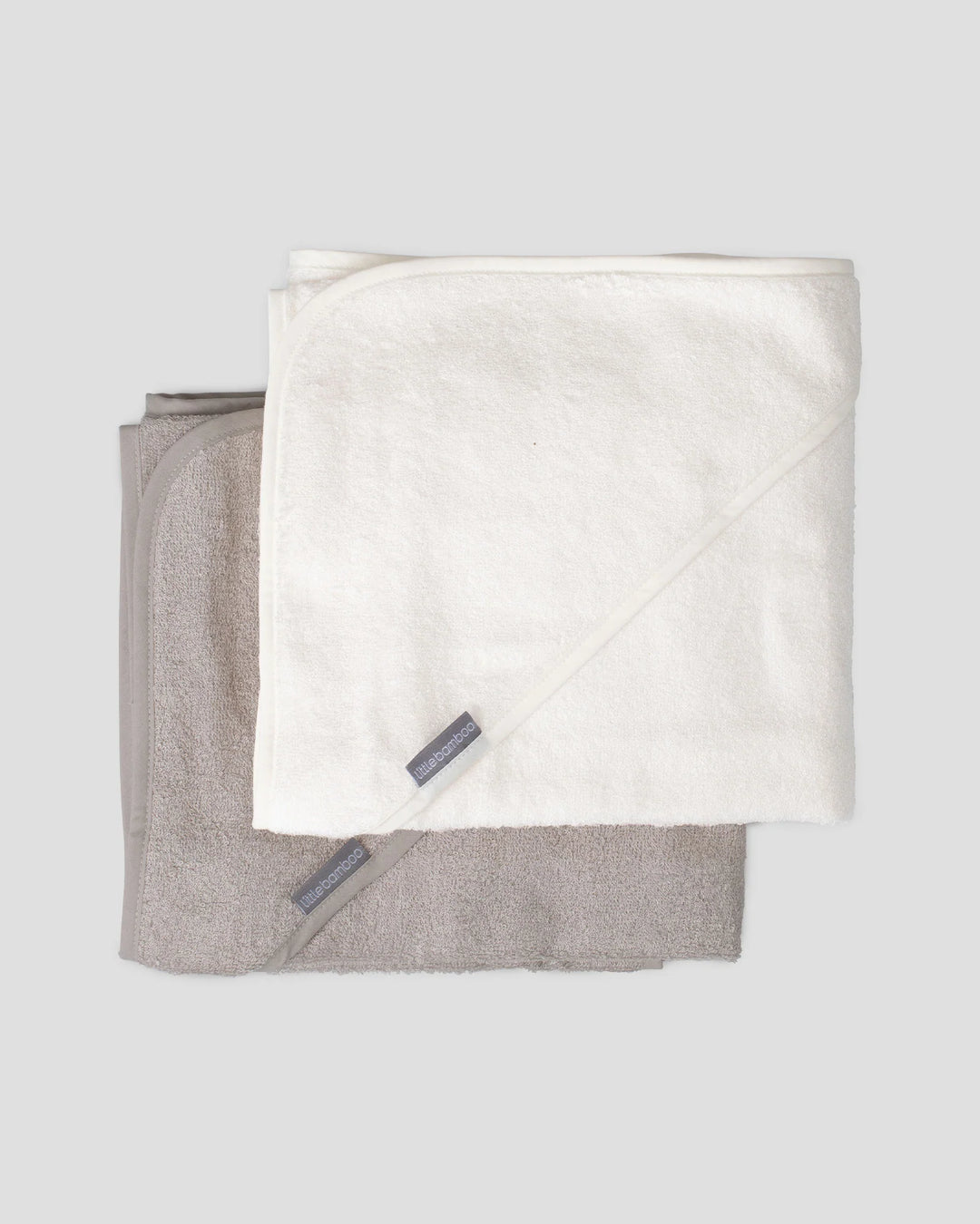 Little Bamboo Baby Hooded Towel 2 Pack - Stone Grey