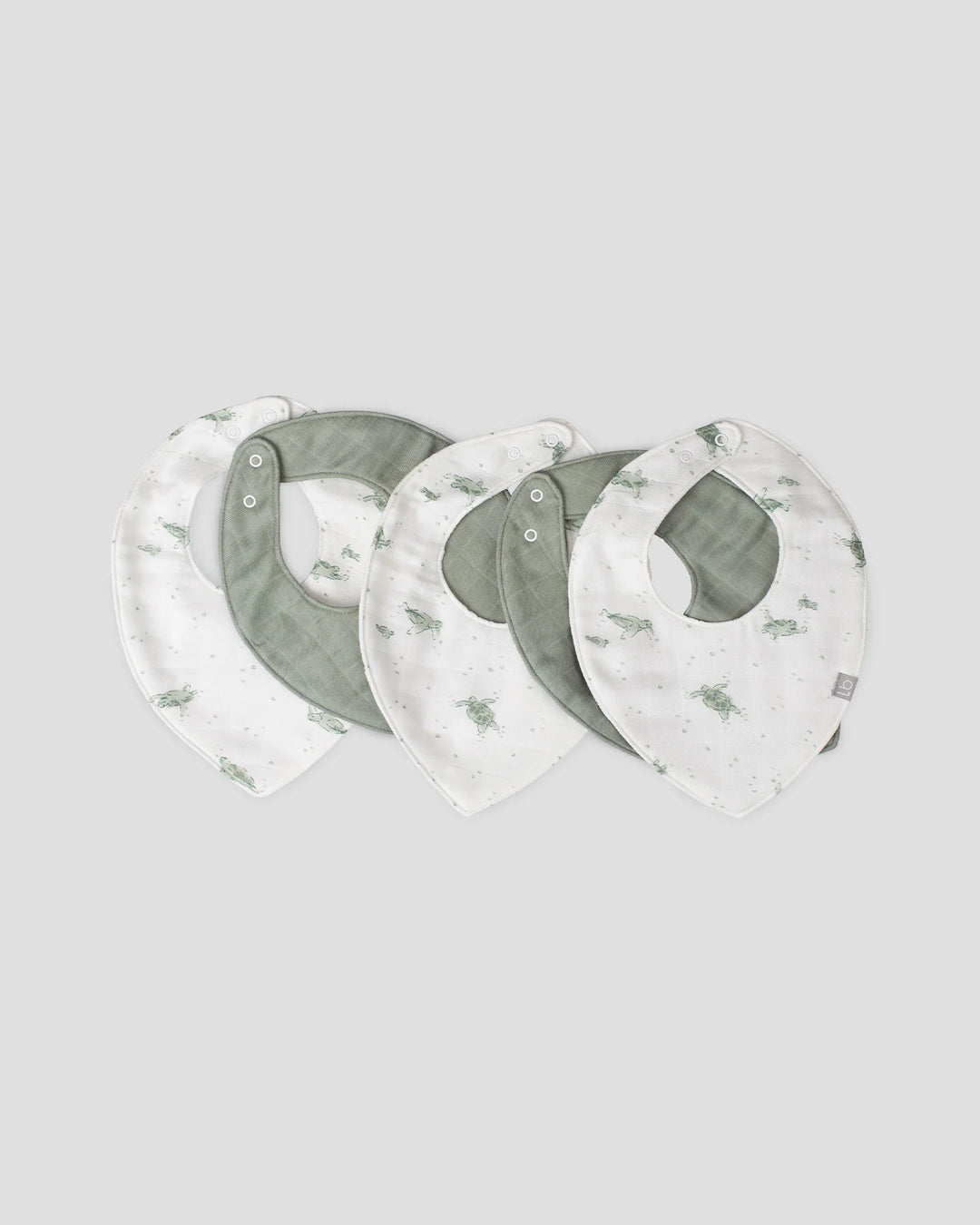 Little Bamboo Baby Muslin Bib 5PK - Turtle Bay