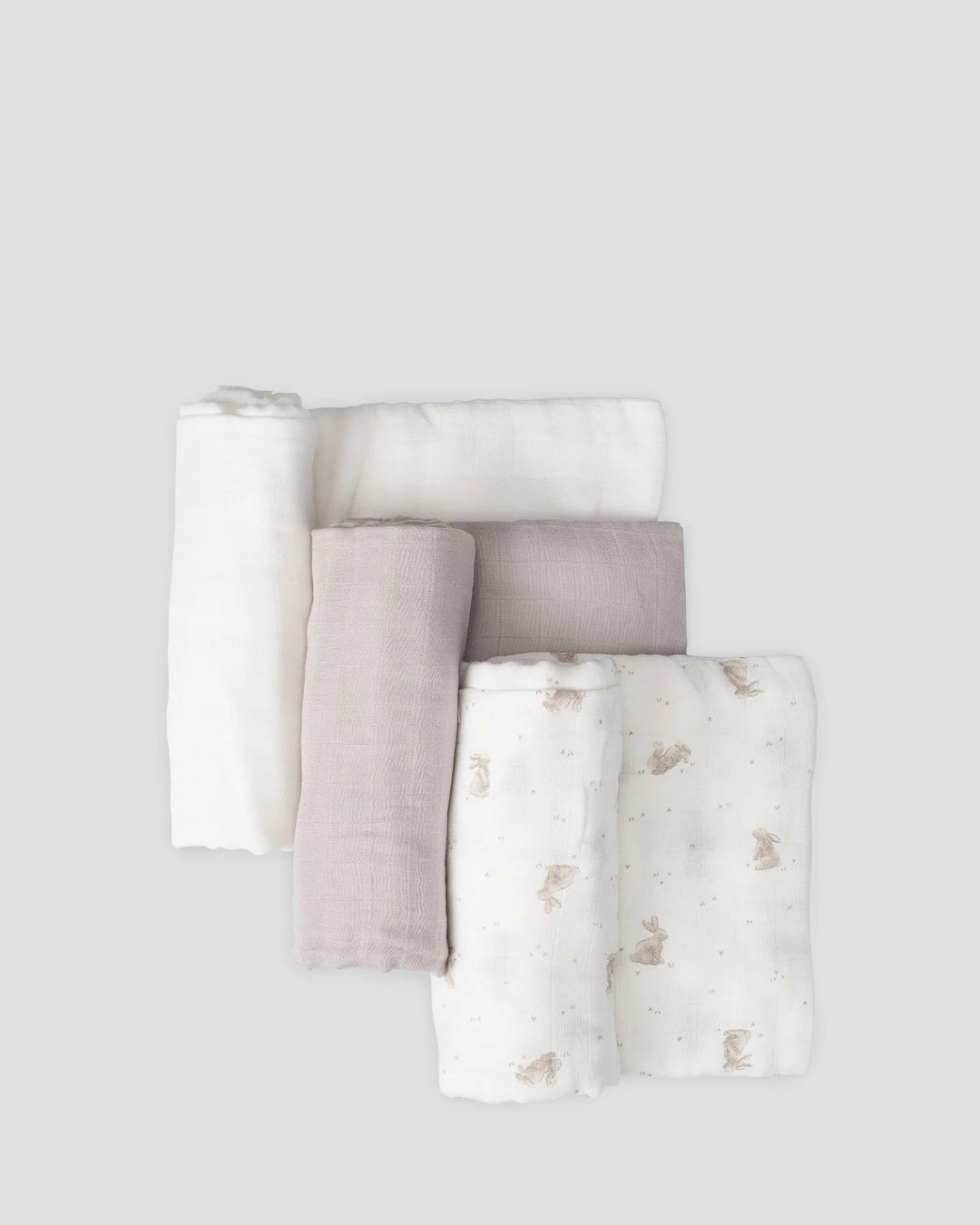 Little Bamboo Baby Muslin Wraps 3 Pack - Stone Grey