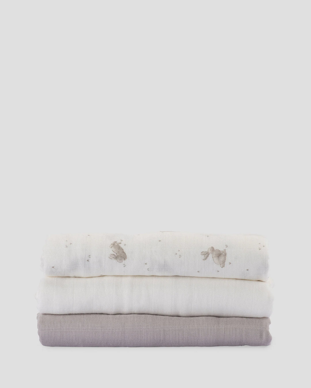 Little Bamboo Baby Muslin Wraps 3 Pack - Stone Grey