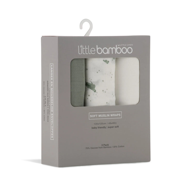 Little Bamboo Baby Muslin Wraps 3 Pack - Turtle Bay