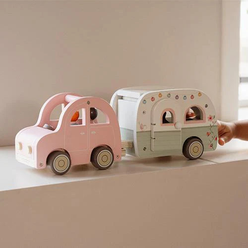 Little Dutch Wooden Toy Car and Caravan