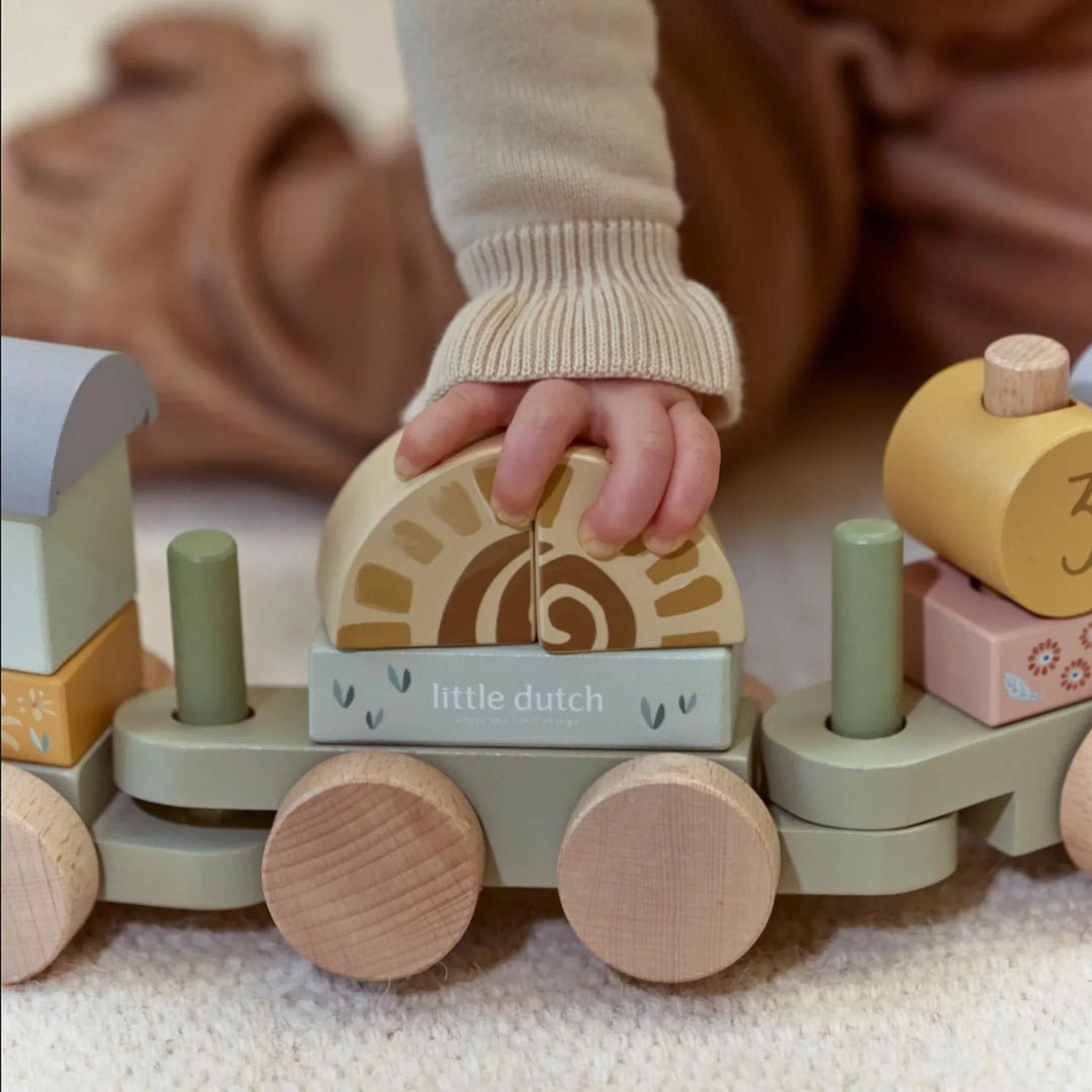 Little Dutch Safari Friends Wooden Block Train