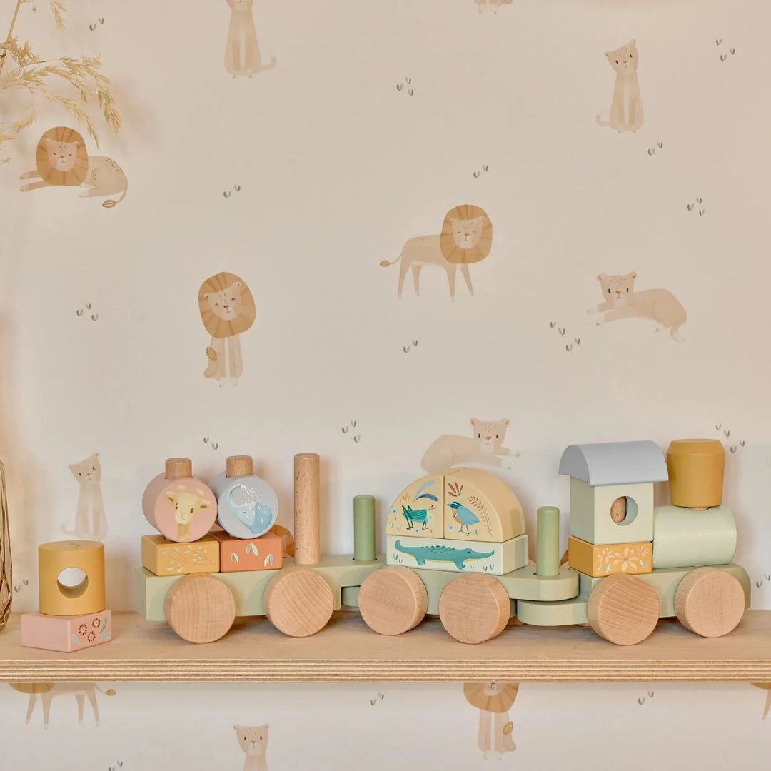 Little Dutch Safari Friends Wooden Block Train