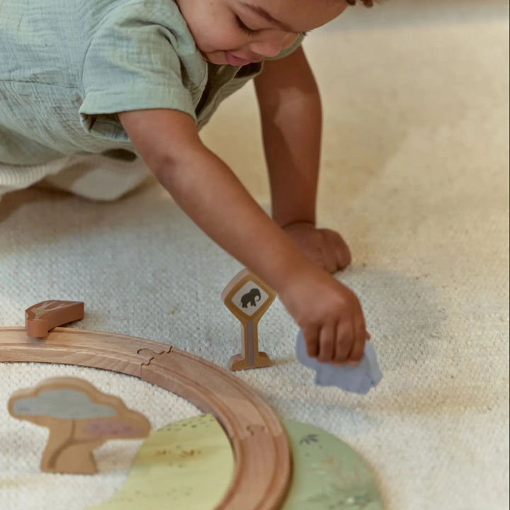 Little Dutch Safari Friends Wooden Train Set