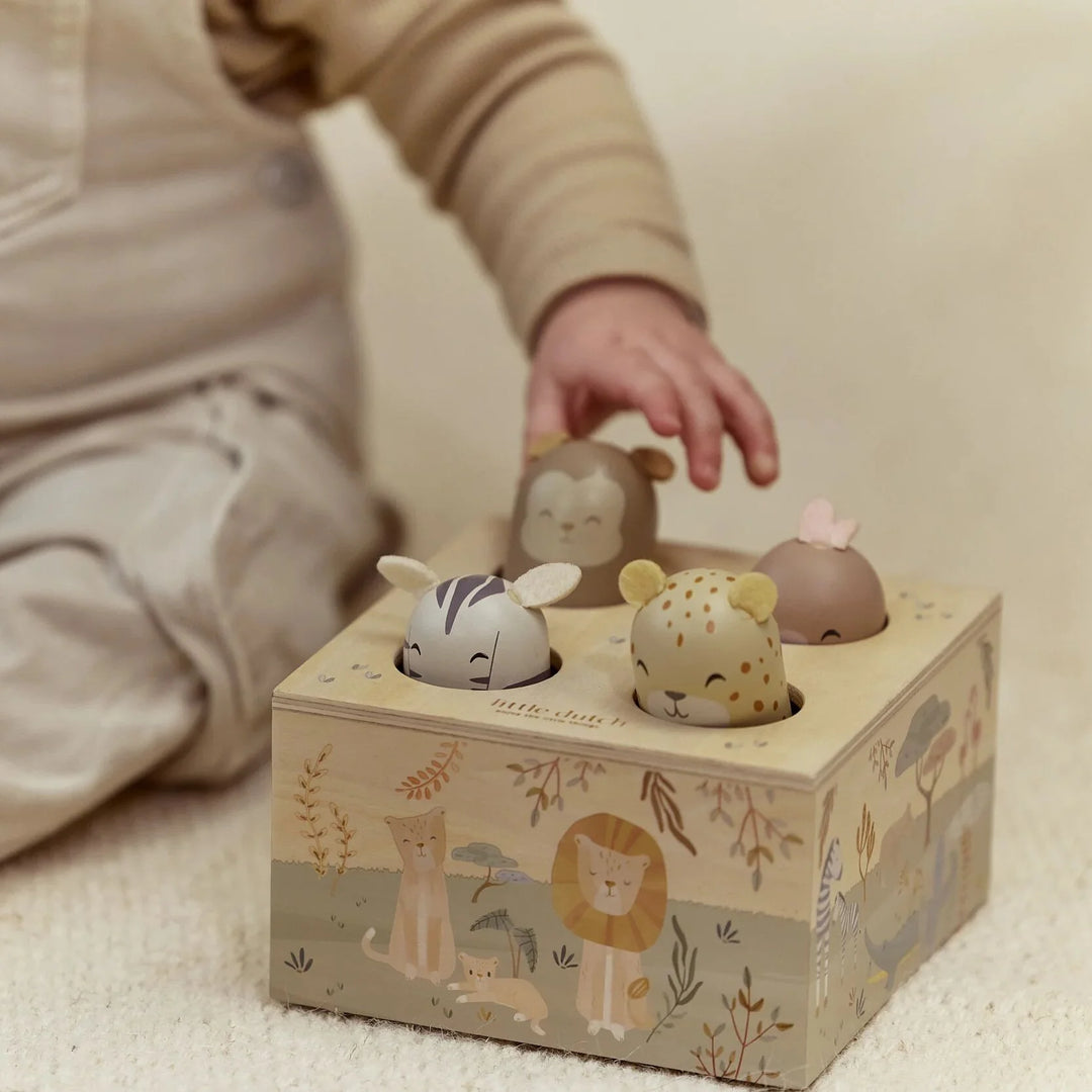 Little Dutch Safari Friends Wooden Pop-Up Toy