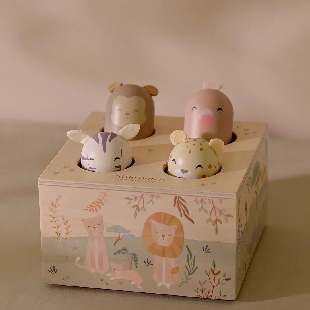 Little Dutch Safari Friends Wooden Pop-Up Toy