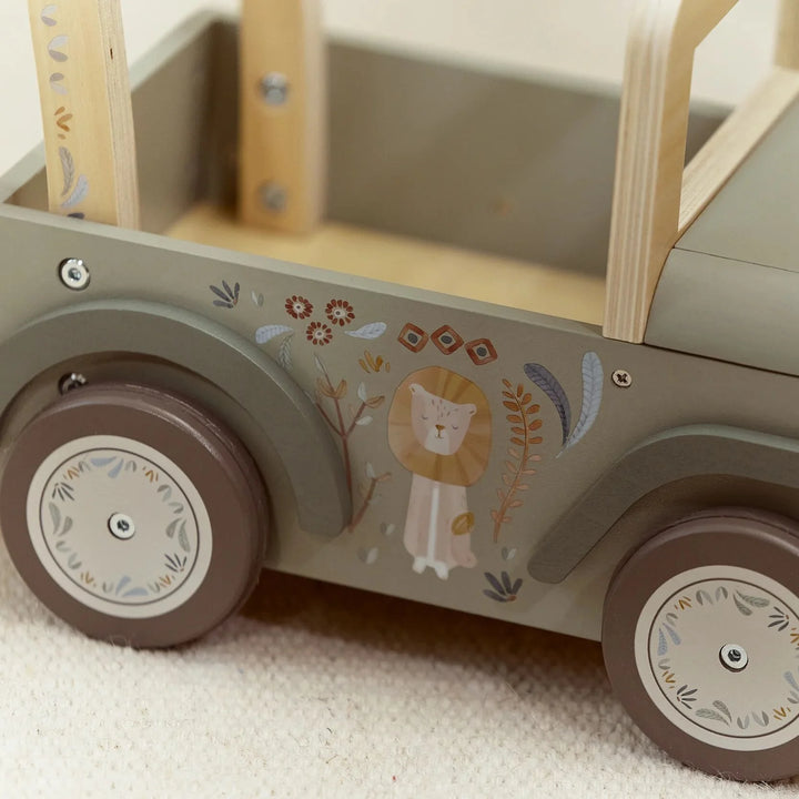 Little Dutch Safari Friends Wooden Push Safari Car