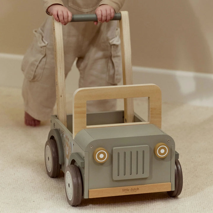 Little Dutch Safari Friends Wooden Push Safari Car