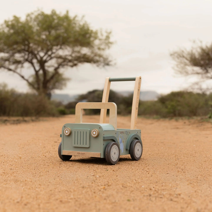 Little Dutch Safari Friends Wooden Push Safari Car