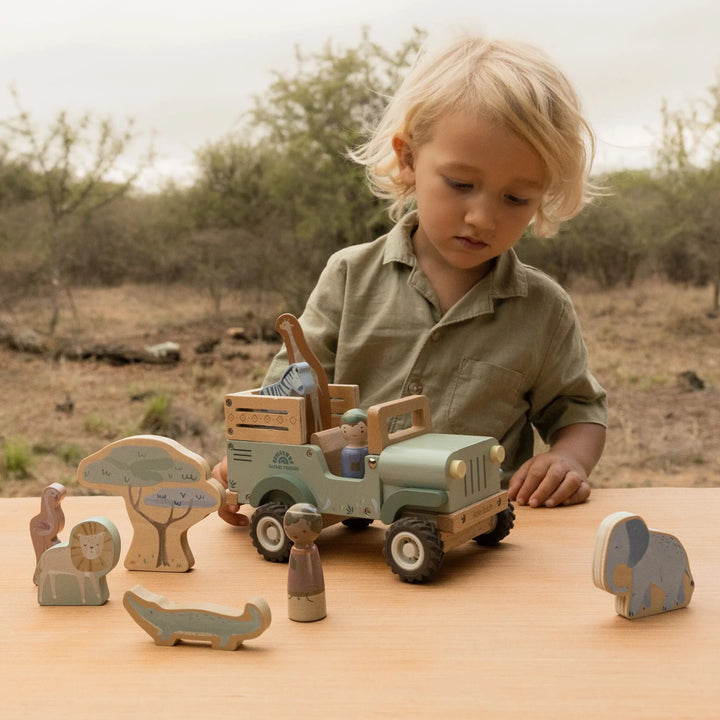 Little Dutch Safari Friends Wooden Safari Car with Animals